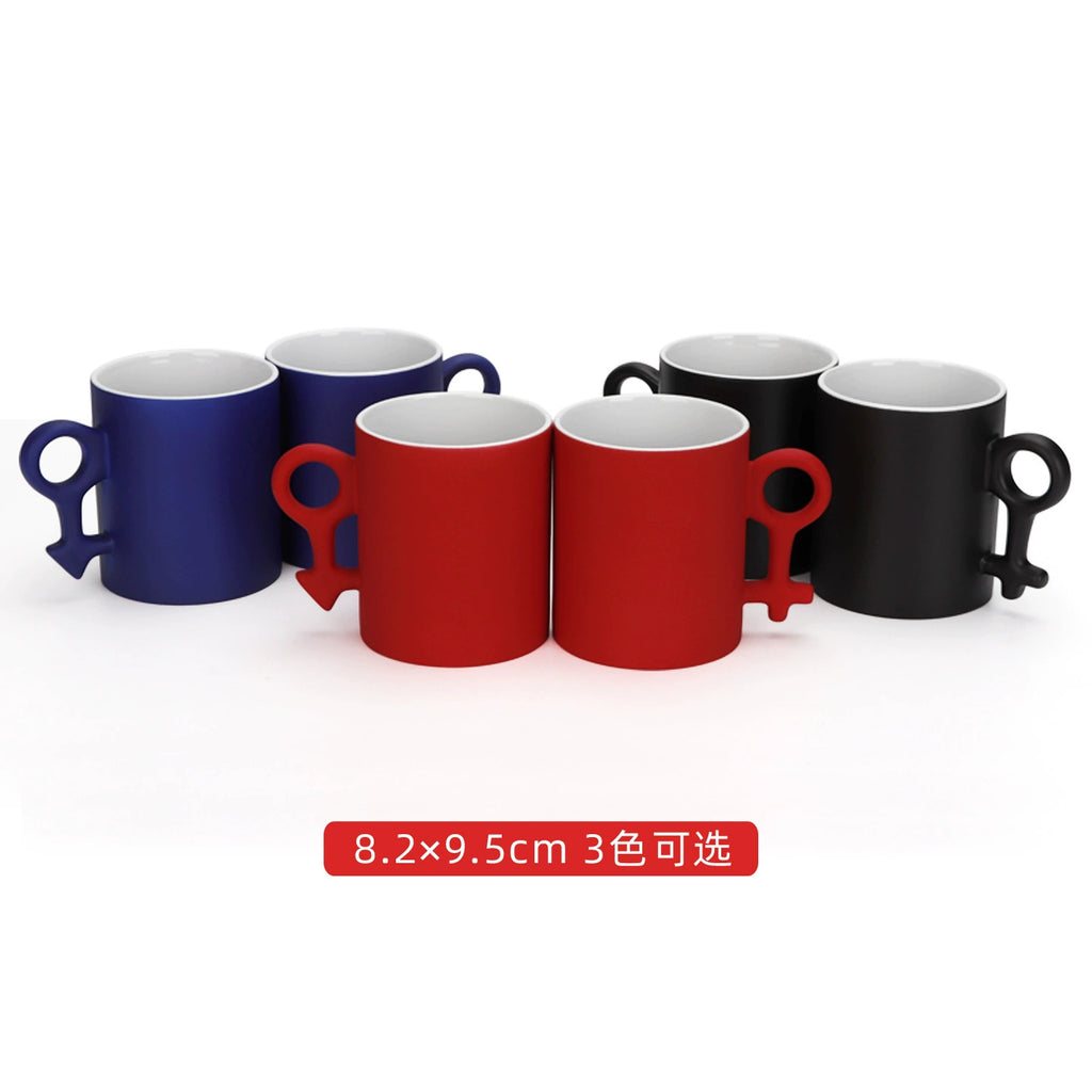 11oz Creative Love Symbols Magic Ceramic Discoloration Sublimation Mug-11oz符号情侣变色杯