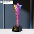 Colorful 3d Engrave Custom Logo Blank Glass K9 Solid Crystal Trophy Awards-8-08款水晶烤色奖杯
