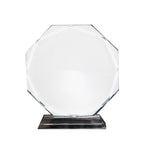 Large Octagonal Coated Crystal Big Faceted Crystal Trophy for Engraving-大八角涂层水晶