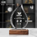 Blank Creative Crystal Trophy Wooden License Plate Medal Enterprise Excellent Staff Competition Annual Awards Souvenir-8-08款木质水晶奖杯
