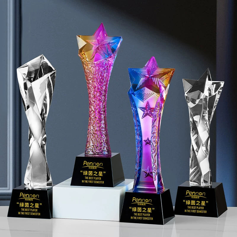 Honor of Crystal Factory Direct Sales Medals and Trophies Crystal Glazed Trophy Custom Crystal Awards-19-19款水晶烤色奖杯