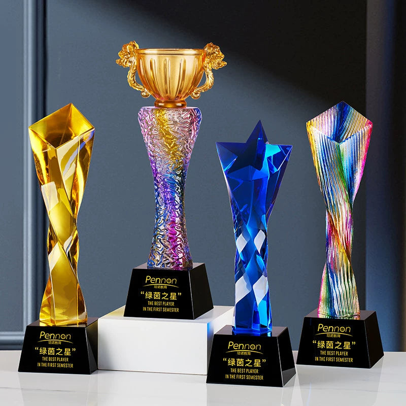 Honor of Crystal Factory Direct Sales Medals and Trophies Crystal Glazed Trophy Custom Crystal Awards-19-19款水晶烤色奖杯