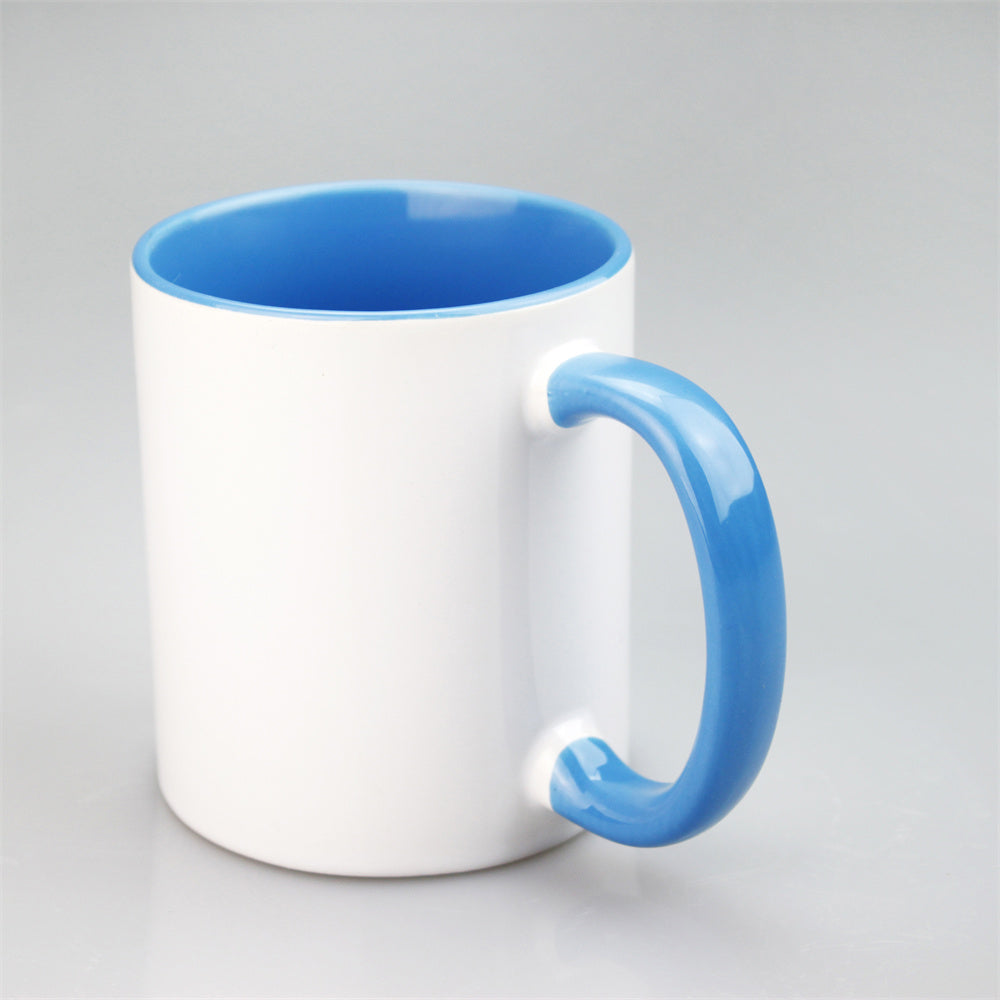 11oz 2 Tones Glazed Ceramic Mug Sublimation Printed Customized Logo