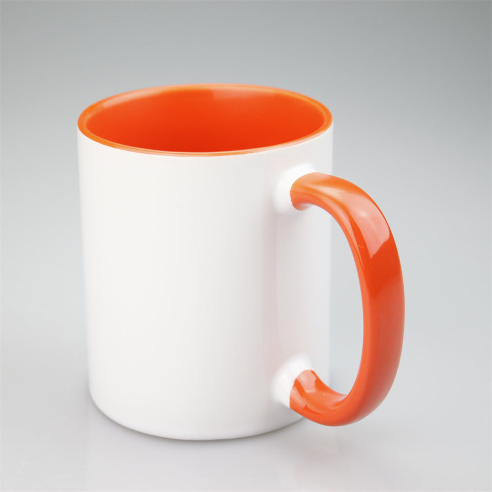 11oz 2 Tones Glazed Ceramic Mug Sublimation Printed Customized Logo