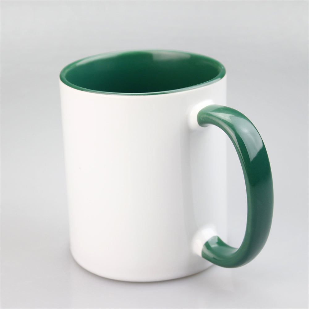 11oz 2 Tones Glazed Ceramic Mug Sublimation Printed Customized Logo