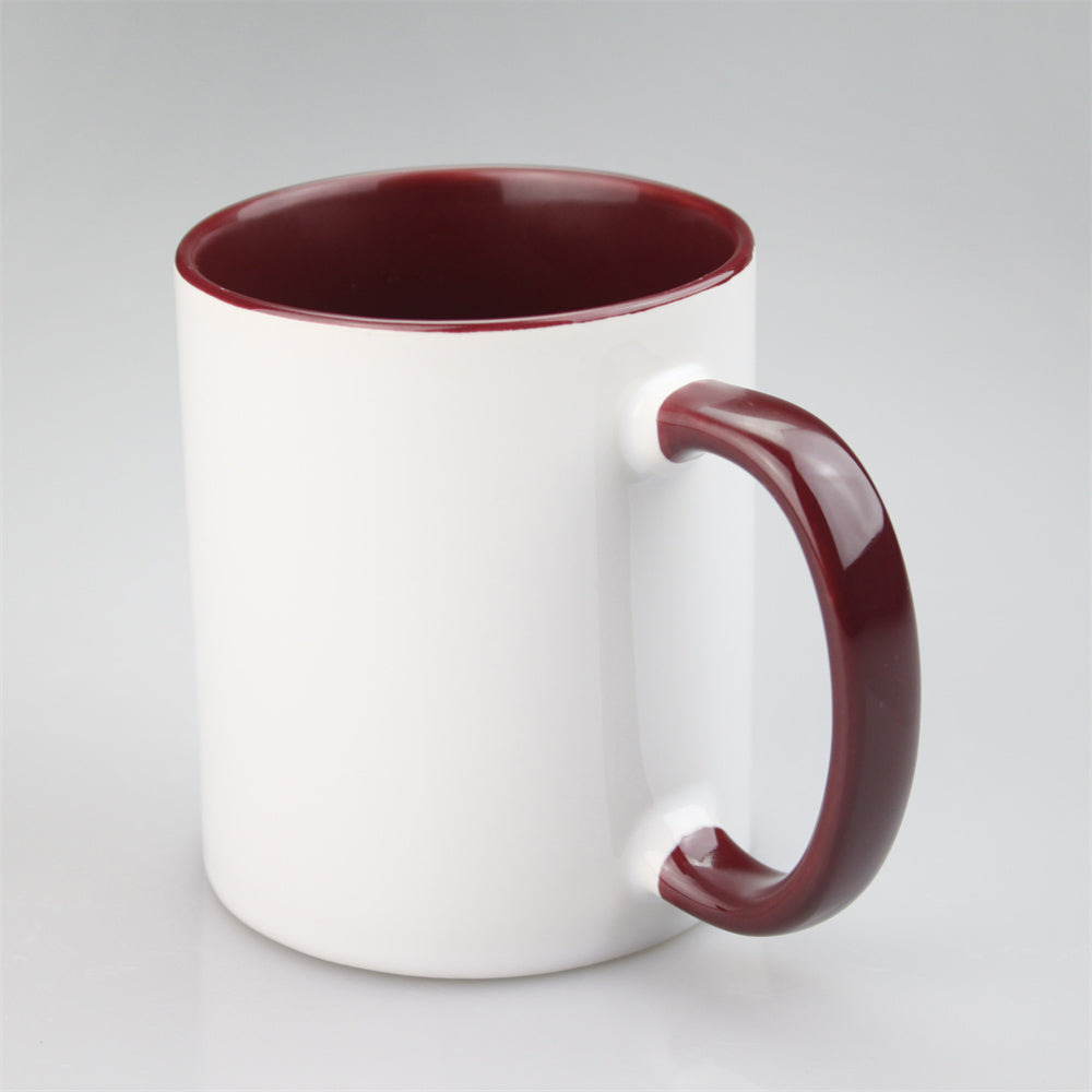 11oz 2 Tones Glazed Ceramic Mug Sublimation Printed Customized Logo