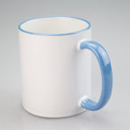 11oz Sublimation Blanks Ceramic Mugs with Logo Custom Drinking Cup with Rim Color