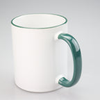 11oz Sublimation Blanks Ceramic Mugs with Logo Custom Drinking Cup with Rim Color