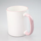 11oz Sublimation Blanks Ceramic Mugs with Logo Custom Drinking Cup with Rim Color