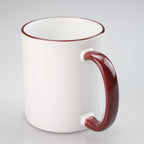 11oz Sublimation Blanks Ceramic Mugs with Logo Custom Drinking Cup with Rim Color