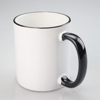 11oz Sublimation Blanks Ceramic Mugs with Logo Custom Drinking Cup with Rim Color