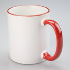 11oz Sublimation Blanks Ceramic Mugs with Logo Custom Drinking Cup with Rim Color
