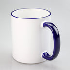 11oz Sublimation Blanks Ceramic Mugs with Logo Custom Drinking Cup with Rim Color