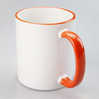 11oz Sublimation Blanks Ceramic Mugs with Logo Custom Drinking Cup with Rim Color