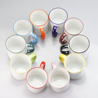 11oz Sublimation Blanks Ceramic Mugs with Logo Custom Drinking Cup with Rim Color