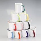 11oz Sublimation Blanks Ceramic Mugs with Logo Custom Drinking Cup with Rim Color