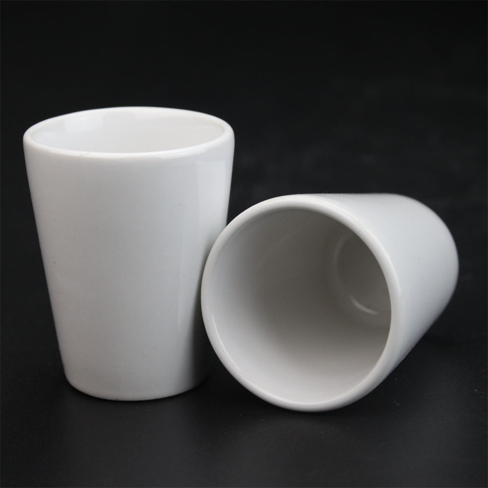1.5oz Conical Ceramic Cup White Color Custom Printing Ceramic Shot Glasses