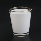 1.5oz Glass cup White Patch Gold Rim Sublimation Glasses Mug Customized Printing