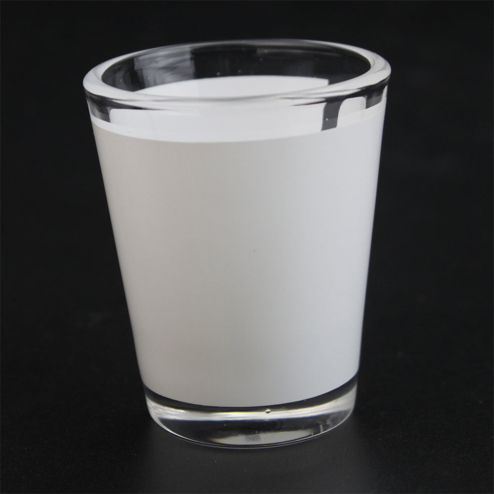 1.5oz White Patch Shot Glass Cup Sublimation Heat Transfer Mug