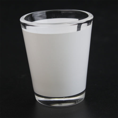 1.5oz White Patch Shot Glass Cup Sublimation Heat Transfer Mug