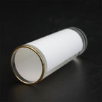 3oz Glass cup White Patch Gold Rim Sublimation Glasses Mug Customized Printing