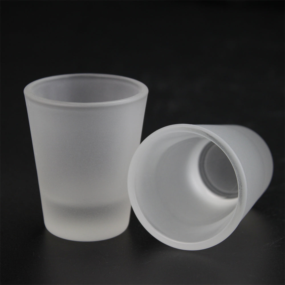 1.5oz Frosted White Cup Sublimation Heat Transfer Glass Cup