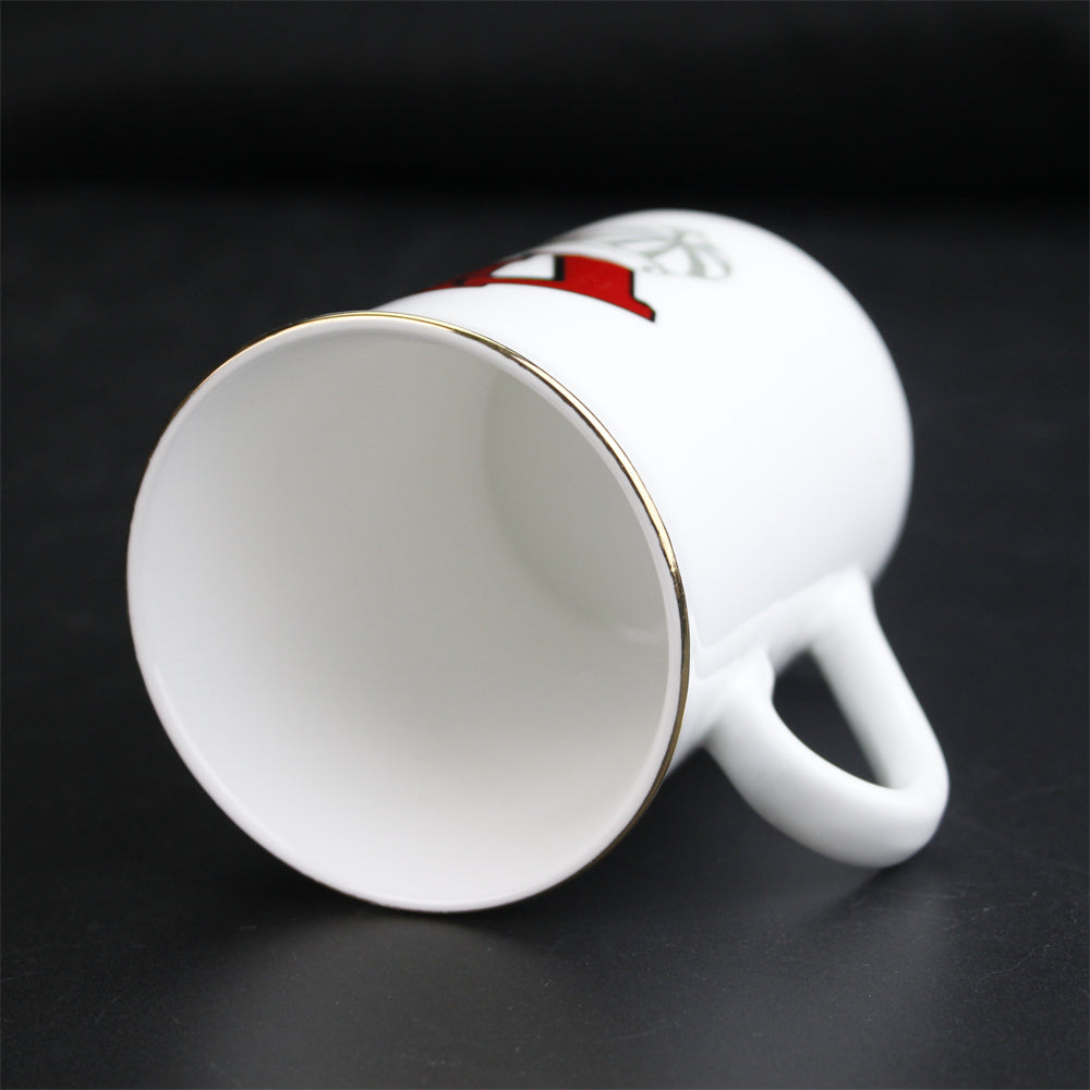 High-Quality 10 oz Gold Rim Reflective Cup Heat-Transfer Sublimation Ceramic Mugs