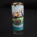 3oz Glass cup White Patch Gold Rim Sublimation Glasses Mug Customized Printing