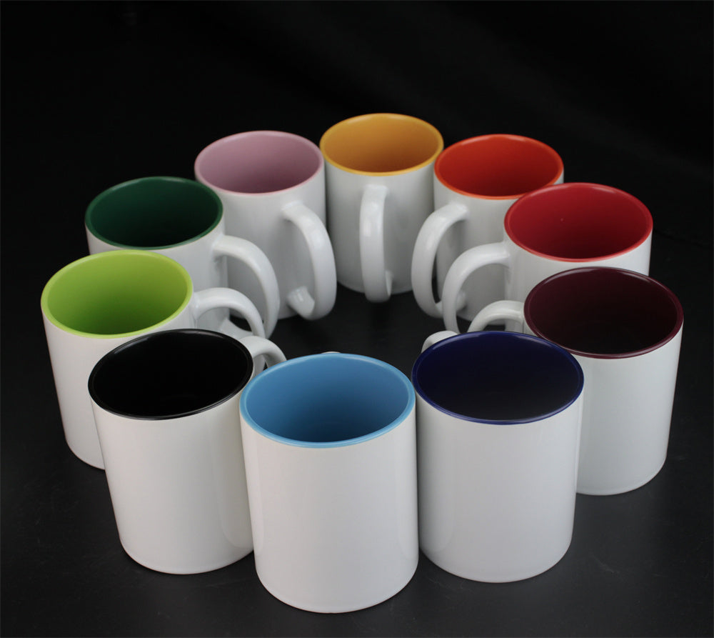 11oz Internal Colored Sublimation mug Printed Customized Logo Ceramic Mug