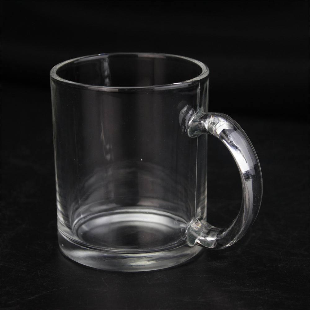 11oz transparent White Cup Sublimation Heat Transfer Glass Cup