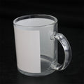 11oz White Patch Glass cup Sublimation Glasses Mug Customized Printing
