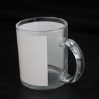 11oz White Patch Glass cup Sublimation Glasses Mug Customized Printing