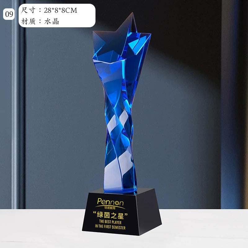 Customized Honor Glass Crystal Trophy-9-09款水晶烤色奖杯