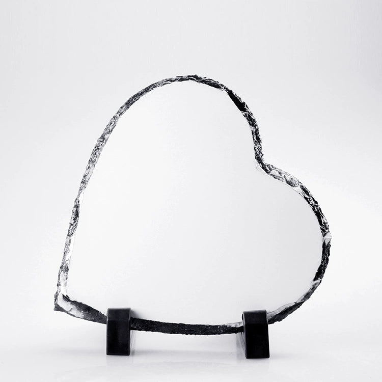 Heat Transfer Small Heart Shaped Blank Rock Picture Frame 150*150mm-SH20心形石画