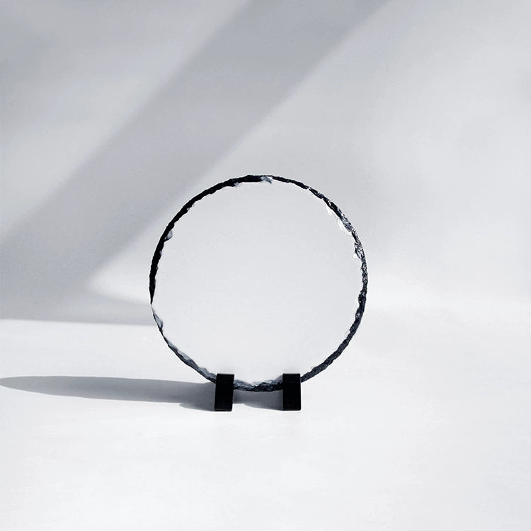 Natural Rock Slate Photo Sublimation Blank 150mm Round-SH22圆形石画